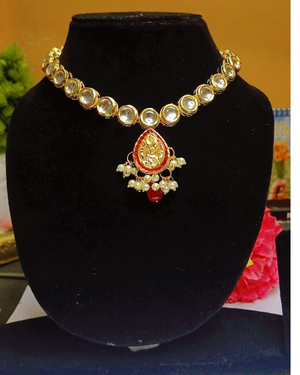 red kundan necklace
