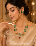 Green &Red Kundan Necklace