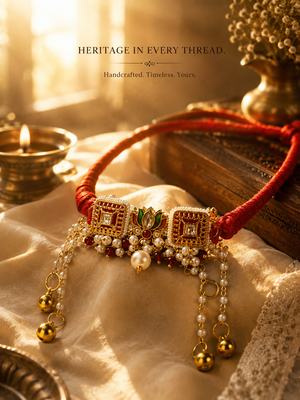 Green & Red Kundan Necklace statement