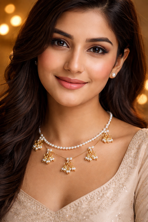 white pearl Double Layer Necklace