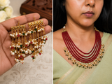 Red Beaded Kundan Necklace