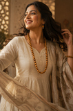 Wooden off white beaded necklace