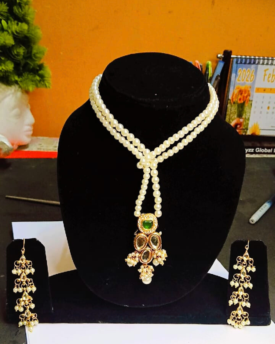 Pearl & Kundan Long Necklace